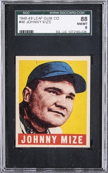 1948-49 Leaf #46 John Mize – SGC 88 NM/MT 8 "1 of 2!"